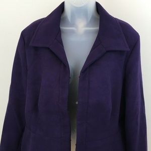 Chico's Women's Deep Purple Polyester Jacket Sz 3